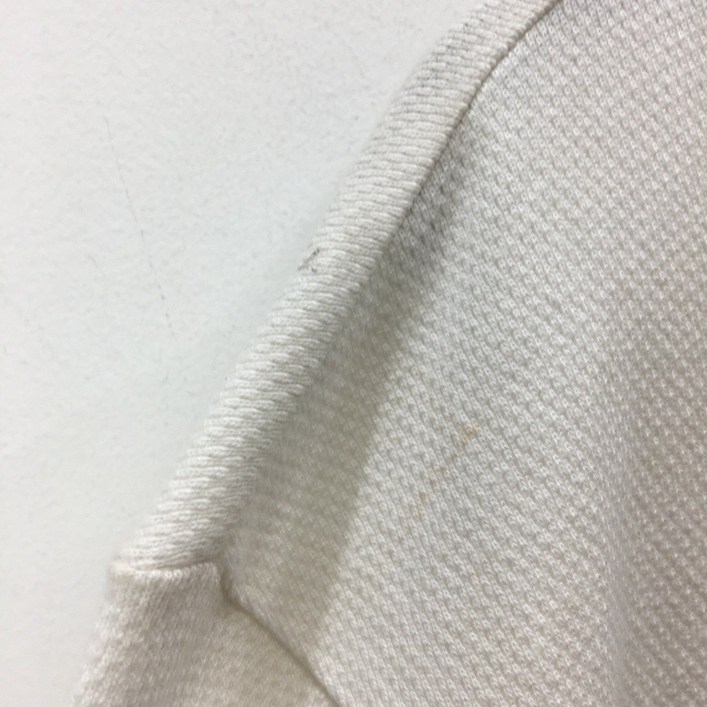 Monoprix Textured Jersey Polo Shirt Cotton Casual Unisex White Size Medium NEW