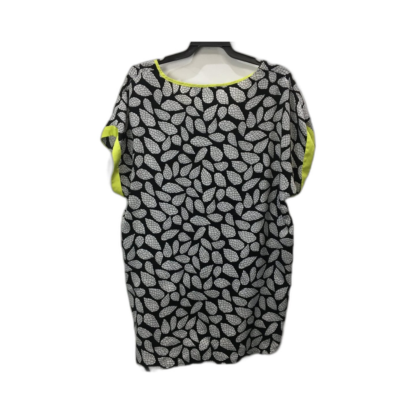 Decjuba Leaf Print T-Shirt Women Black and White Size 14