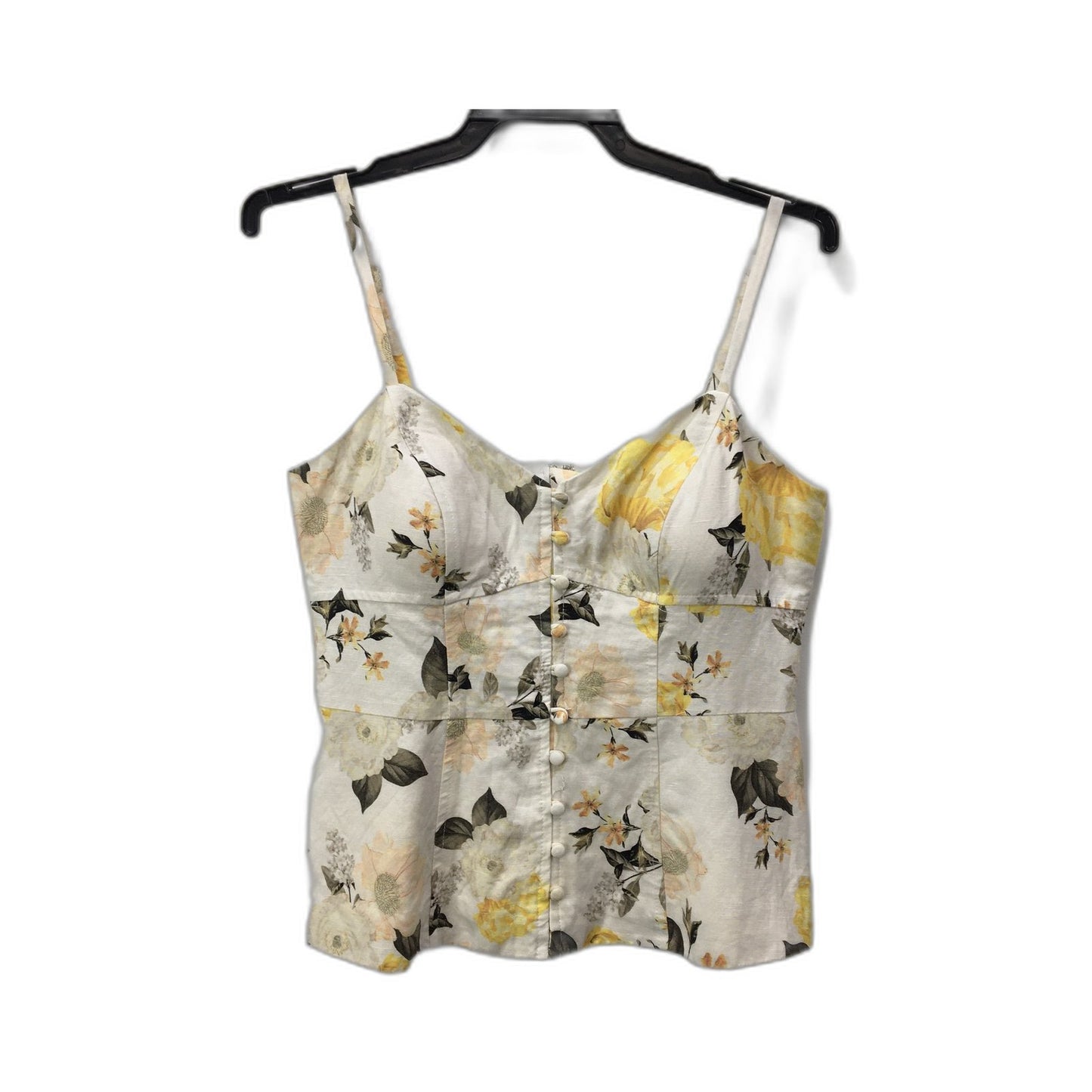 Forever New Floral Print Camisole Sleeveless Tank Top White Women's Size 8