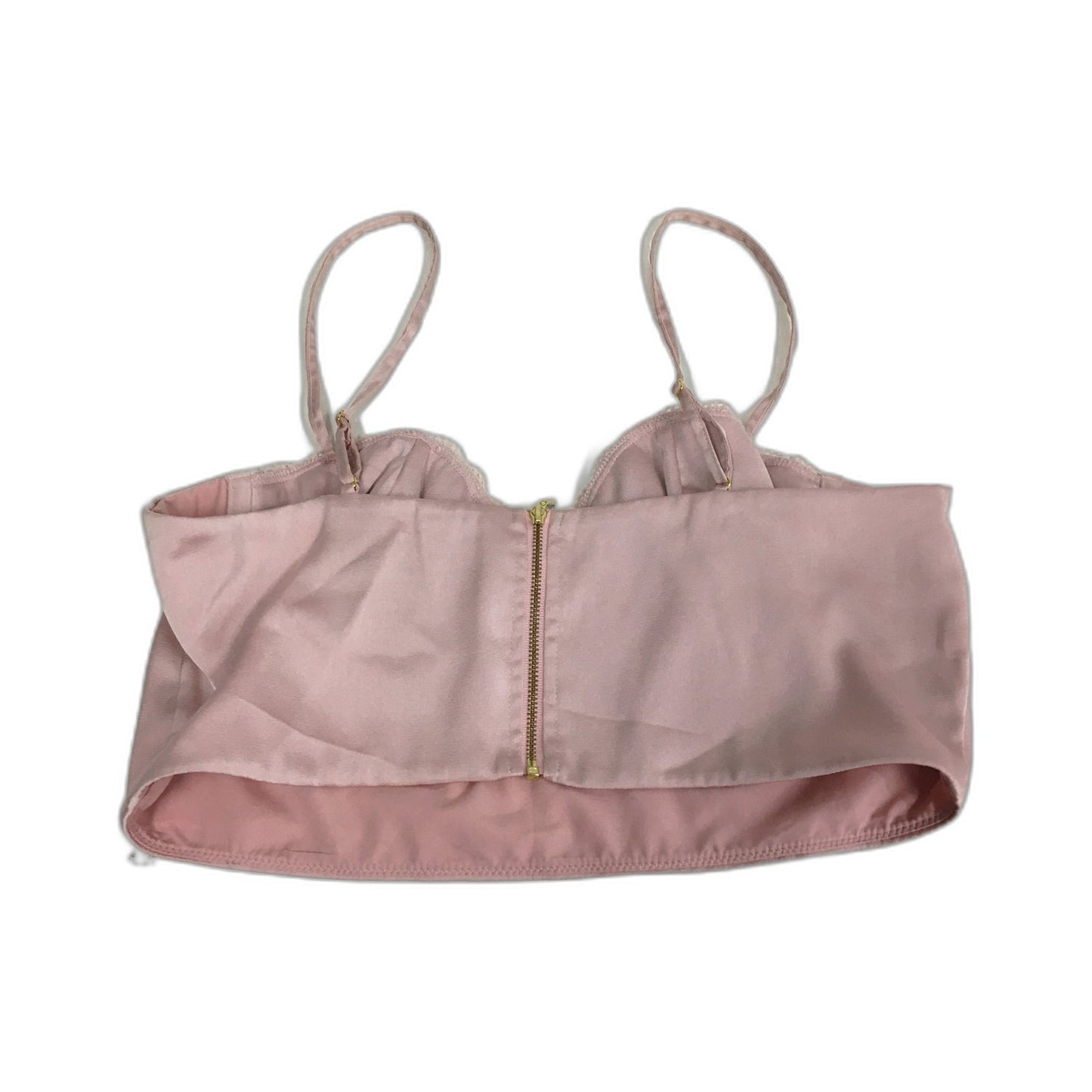 Beginning Boutique Lace Trim Pleated Cup Bra Light Pink Women's Size 12