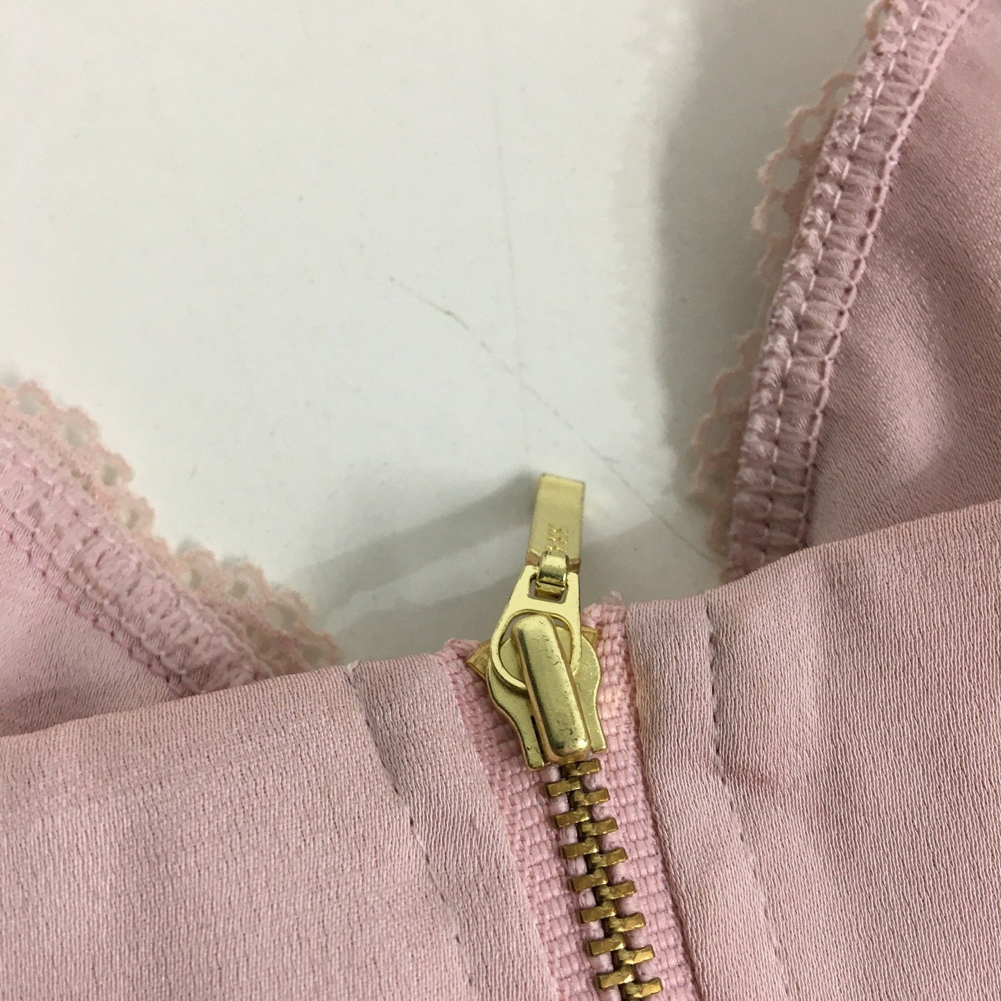 Beginning Boutique Lace Trim Pleated Cup Bra Light Pink Women's Size 12