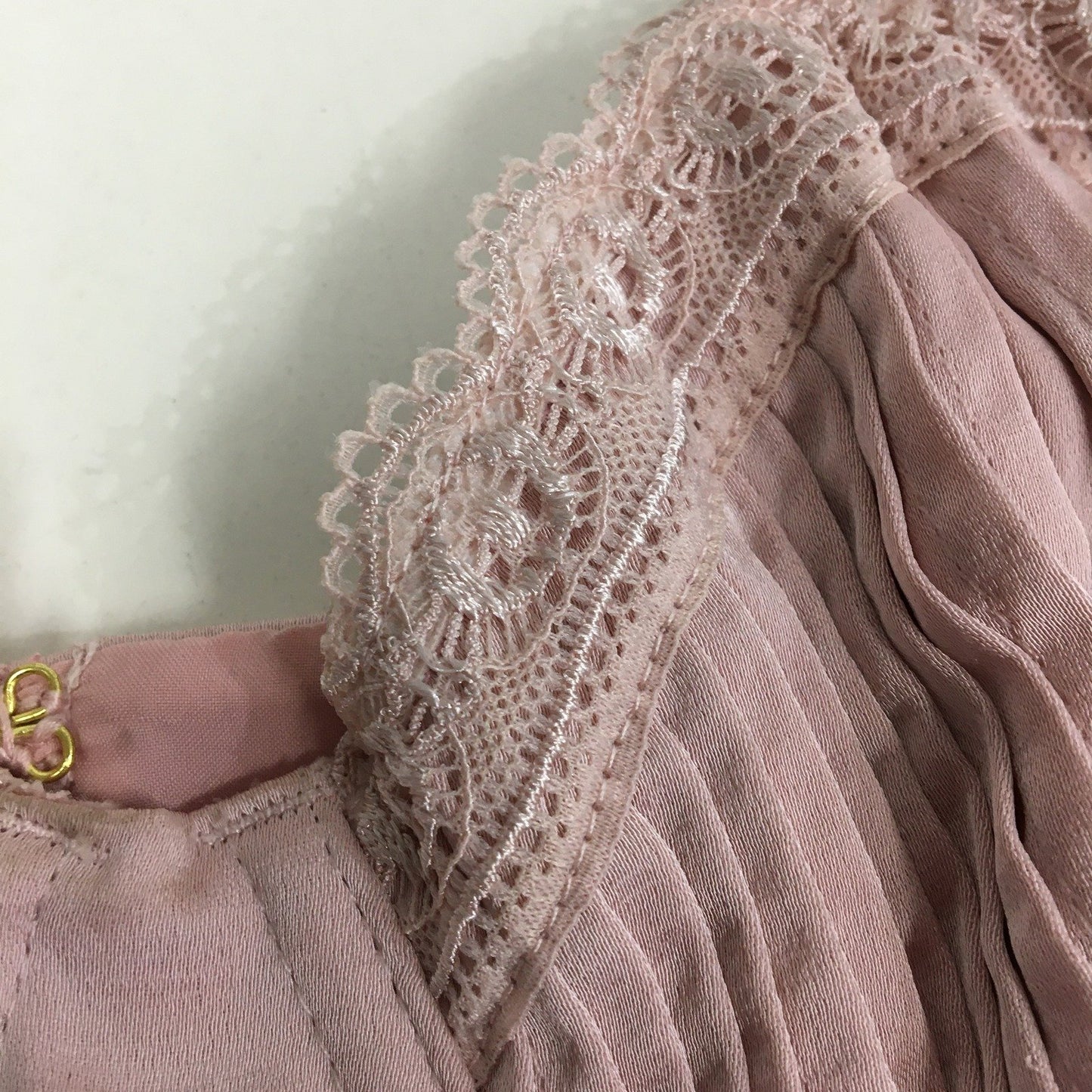 Beginning Boutique Lace Trim Pleated Cup Bra Light Pink Women's Size 12