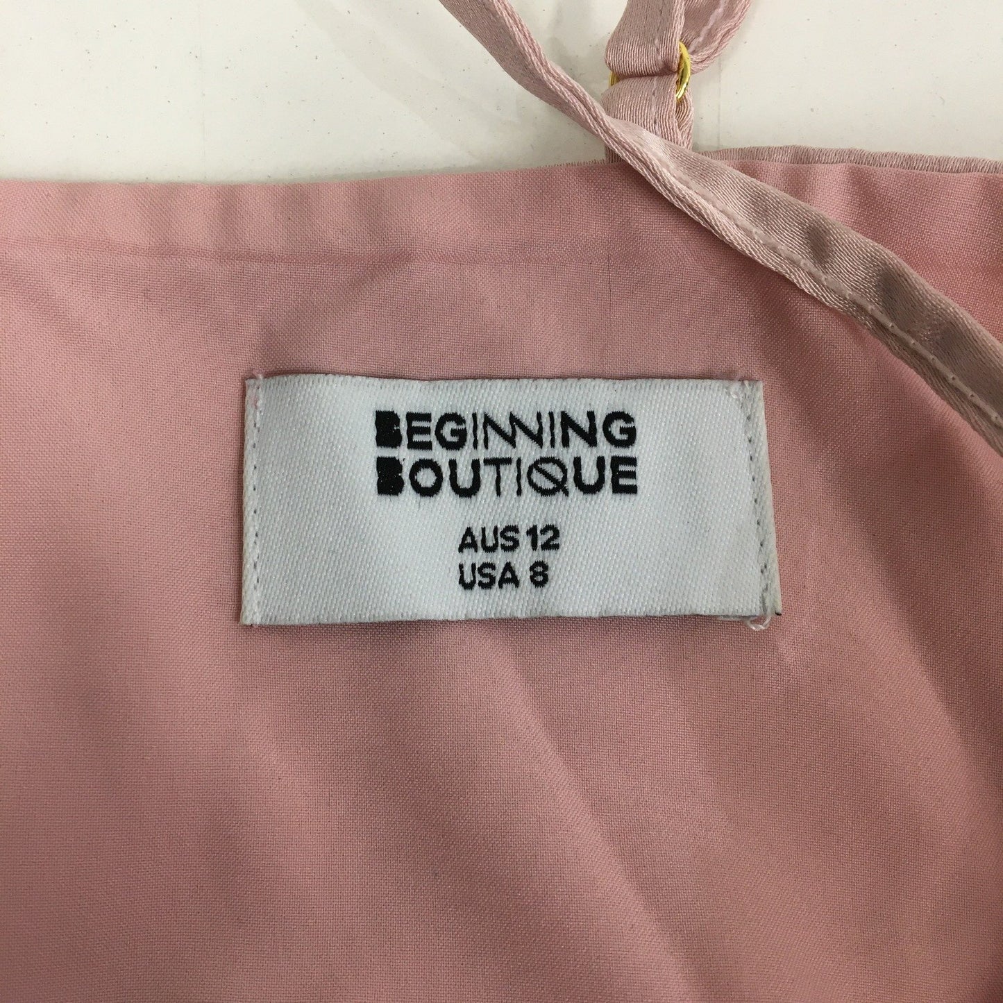 Beginning Boutique Lace Trim Pleated Cup Bra Light Pink Women's Size 12