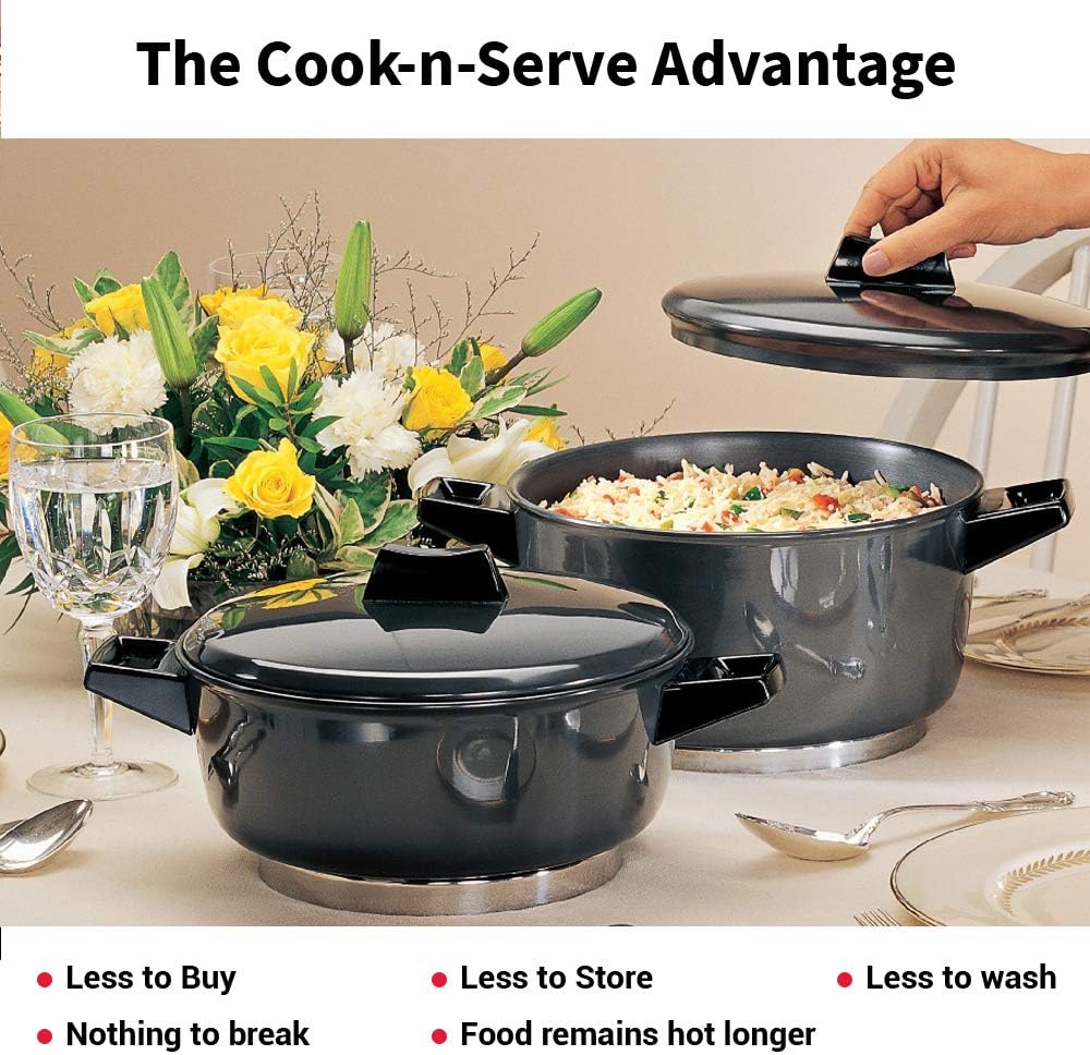 HAWKINS 5L Serving Bowls Hard Anodised Cooking Pot with Lid & Serving Bowl NEW