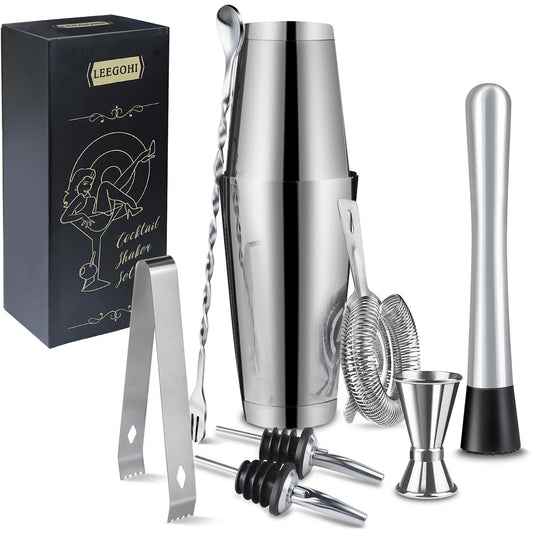 LEEGOHI Cocktail Cocktail Shakers Shaker Set 8-Piece Stainless Steel NEW