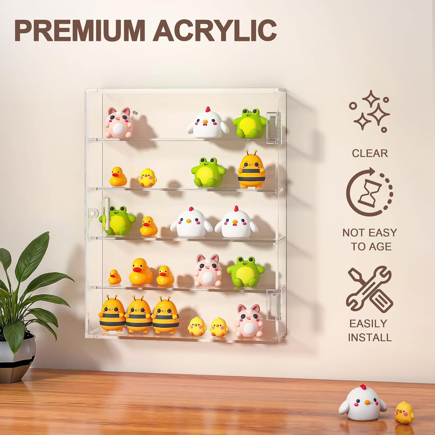 Gtouse Acrylic Display Cases Display Case for Collectibles - Dust-Proof 5 NEW