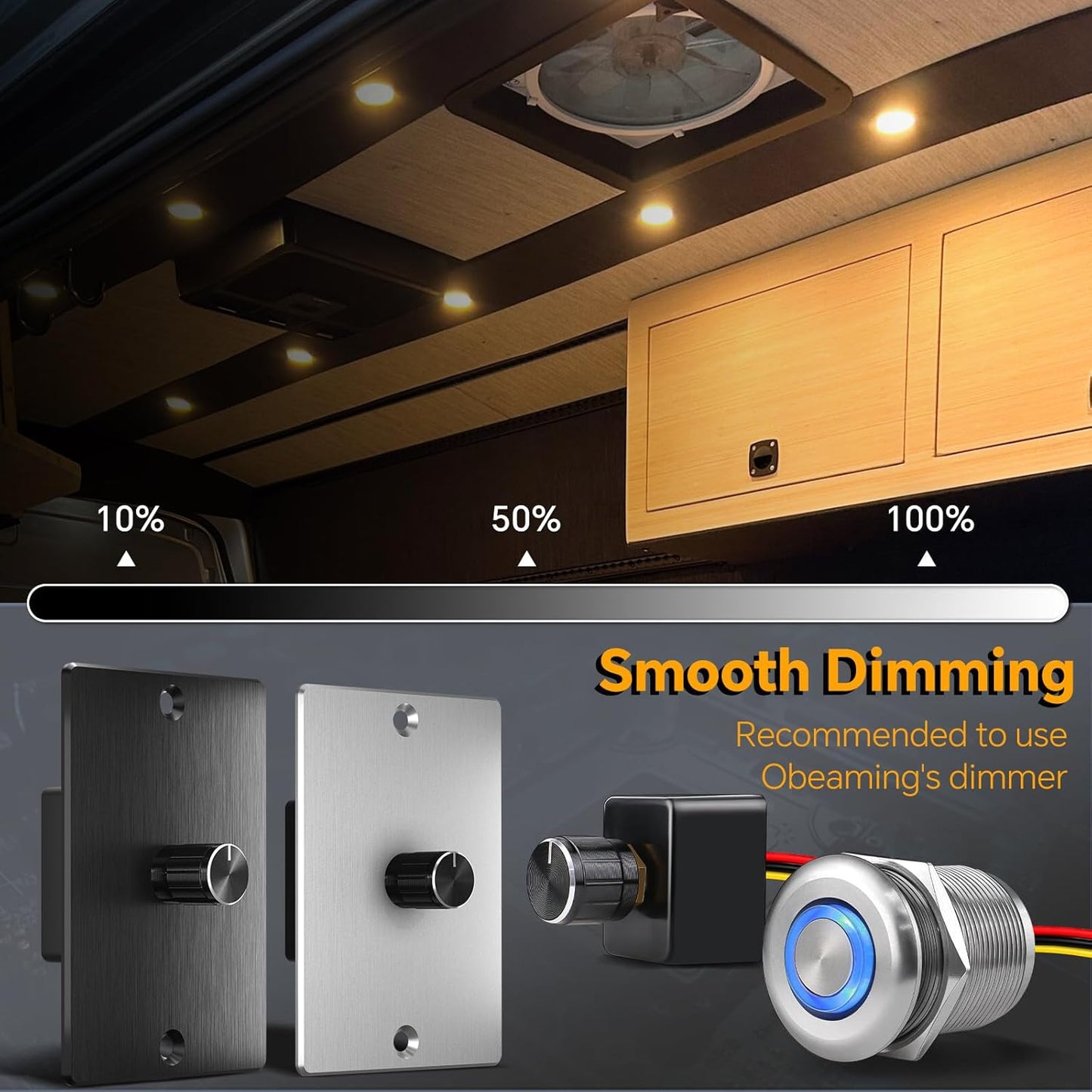 Obeaming LED Downlights Recessed Ceiling Lights Dimmable Spot Interior DEMO