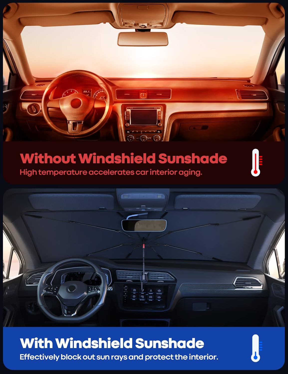 Lamicall Foldable Car Windshield Sun Shade Front Window Sunshade Umbrella NEW