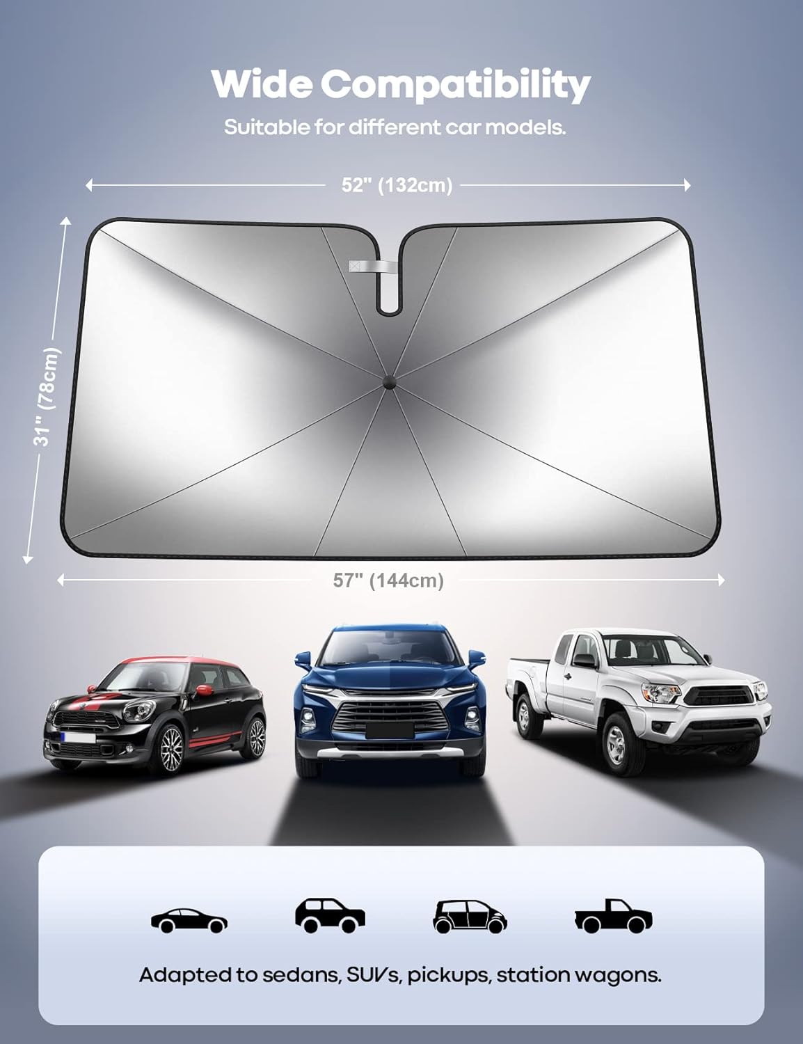 Lamicall Foldable Car Windshield Sun Shade Front Window Sunshade Umbrella NEW