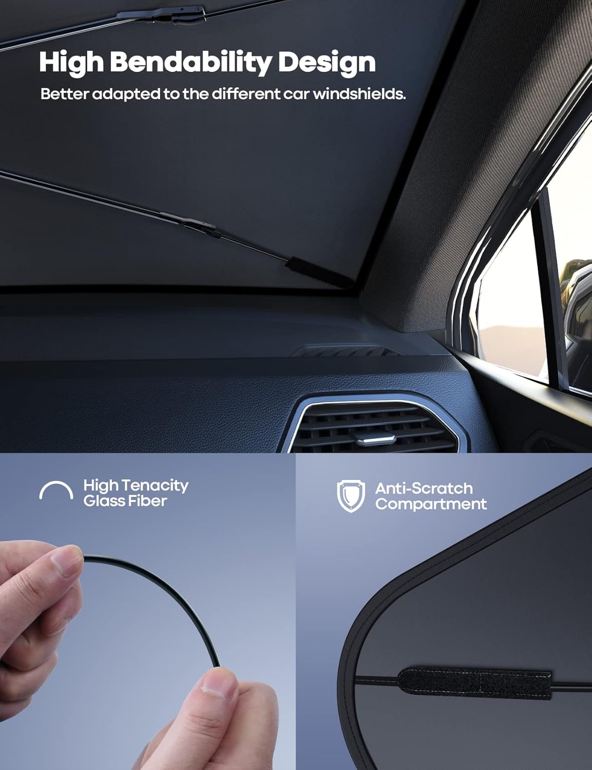 Lamicall Foldable Car Windshield Sun Shade Front Window Sunshade Umbrella NEW