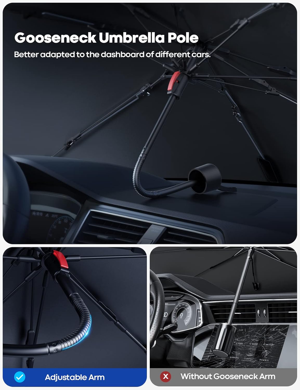 Lamicall Foldable Car Windshield Sun Shade Front Window Sunshade Umbrella NEW