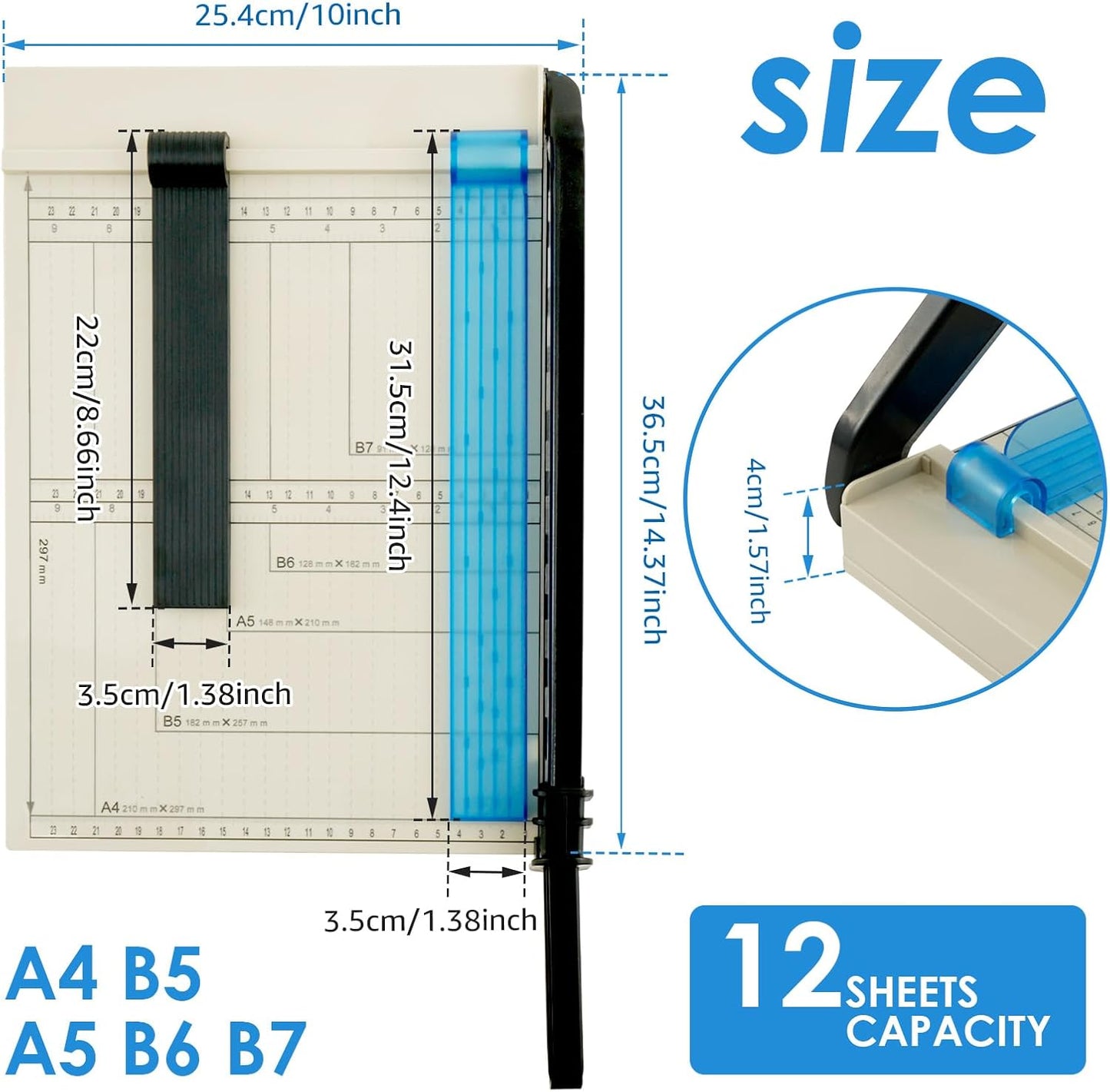 Precision A4 Paper Trimmers & Blades Guillotine Paper Cutter with Safety DEMO