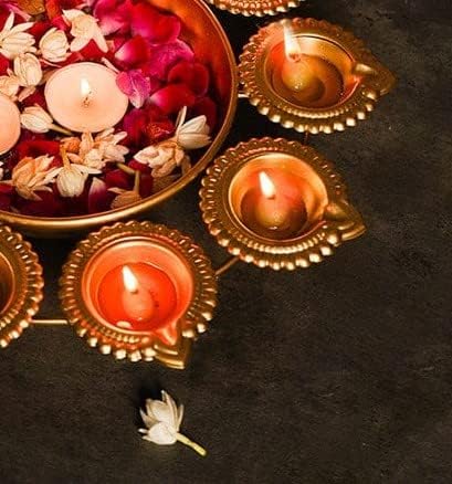 R Ayurveda Religious & Spiritual Items Copper Decorative Metal Diya NEW