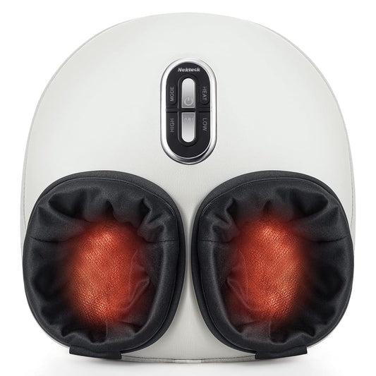 Nekteck Shiatsu Foot Massager with Heat, Air Compress, Beige, Upgraded DEMO