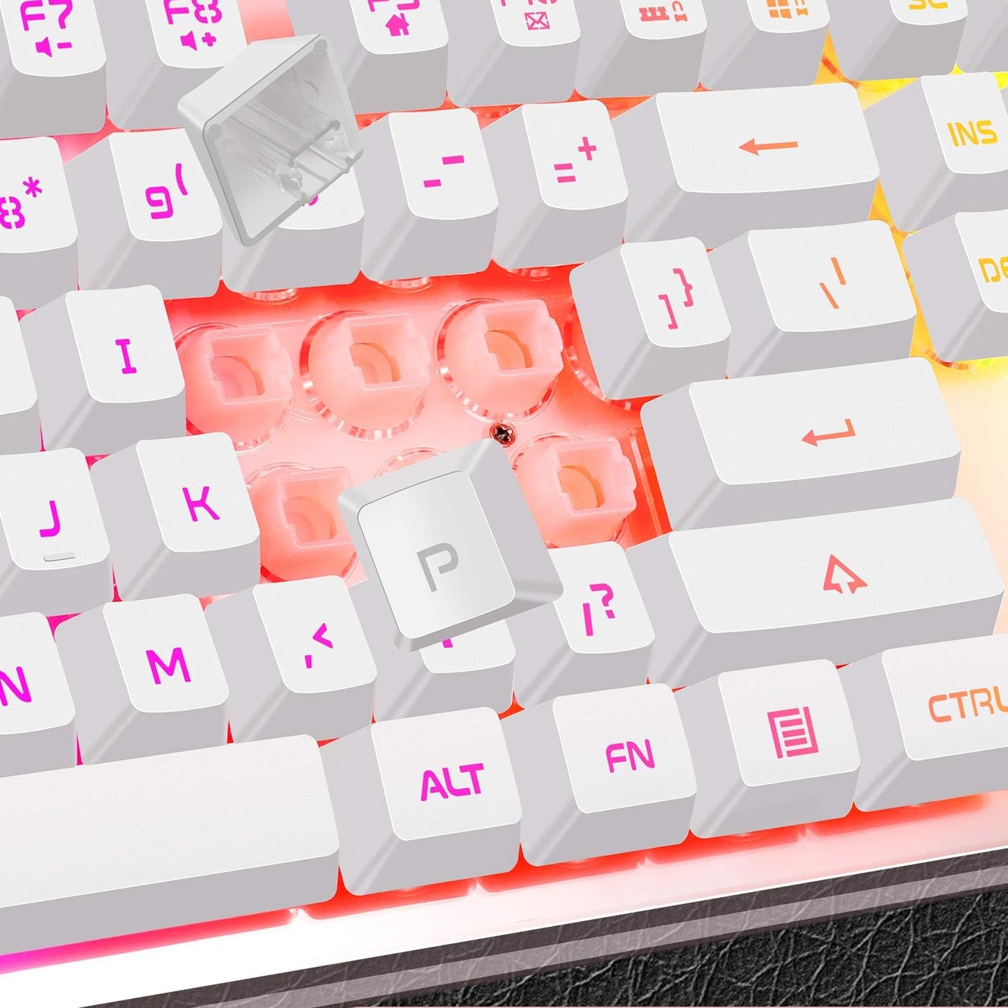 MageGee K1 RGB LED Backlit Keyboard and Mouse Combo White 104 Key Computer DEMO