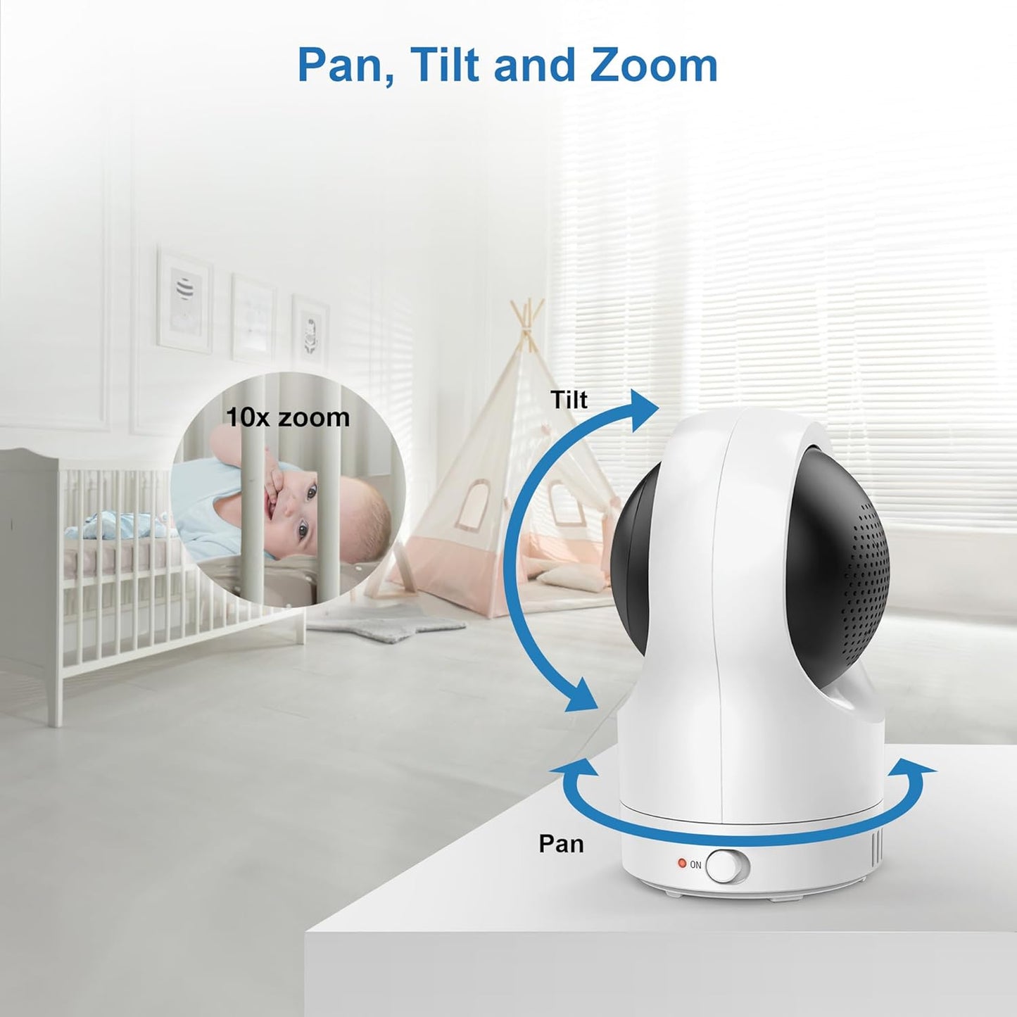 VTech RM7764HDV2 7" Smart HD Pan & Tilt Video Baby Monitor 2-Camera Remote DEMO