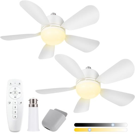 KEYPAI 60CM Socket Fan Light Upgraded LED Lighting Polycarbonate White Size DEMO