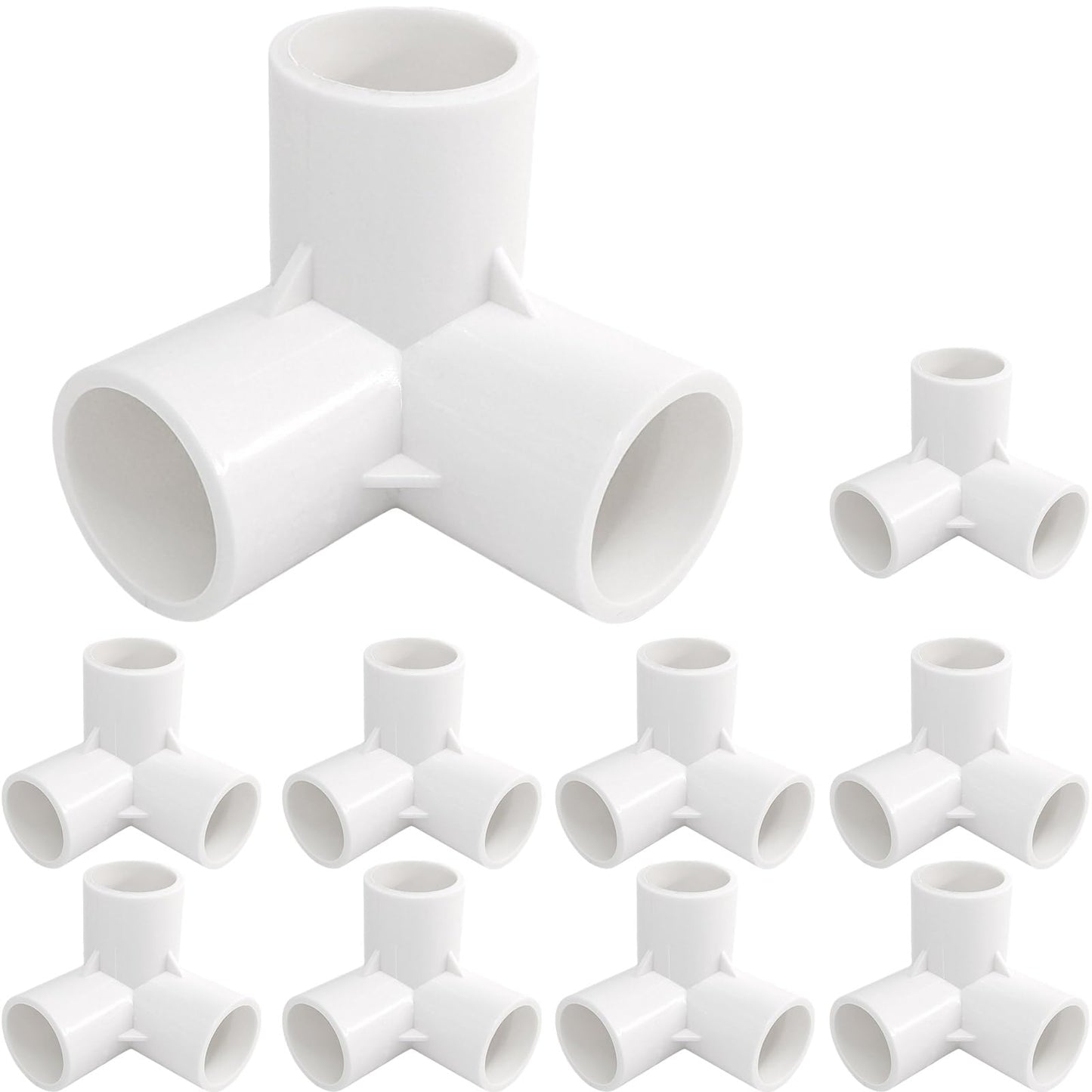 Gardeningwill 3-Way PVC Fitting Heavy Duty Greenhouse Frame White Size 20mm DEMO