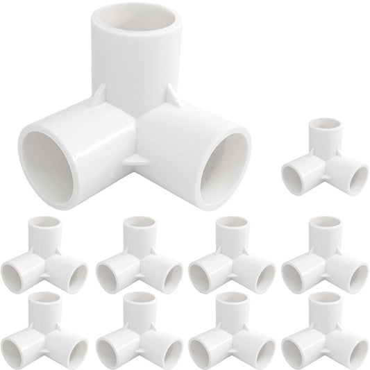 Gardeningwill 3-Way PVC Fitting Heavy Duty Greenhouse Frame White Size 20mm DEMO
