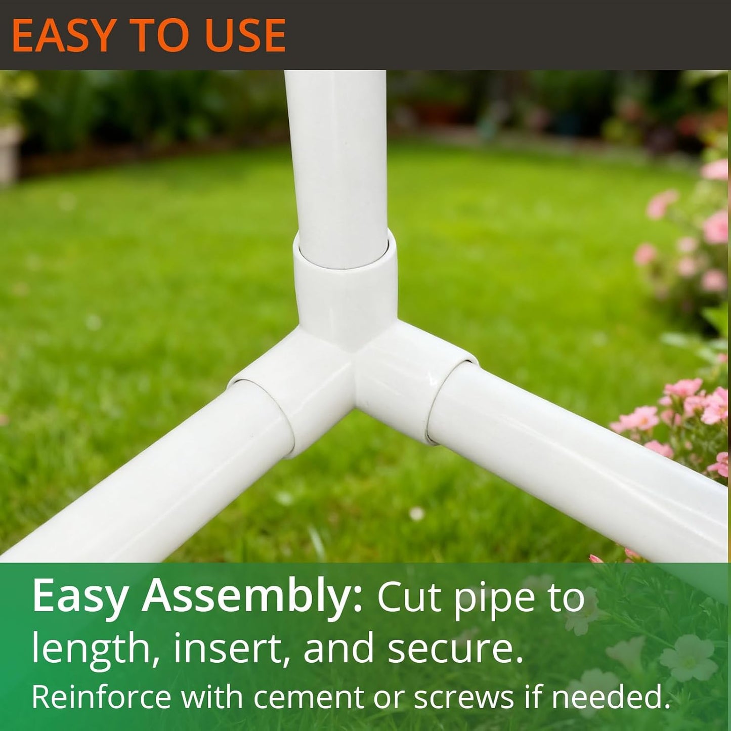 Gardeningwill 3-Way PVC Fitting Heavy Duty Greenhouse Frame White Size 20mm DEMO