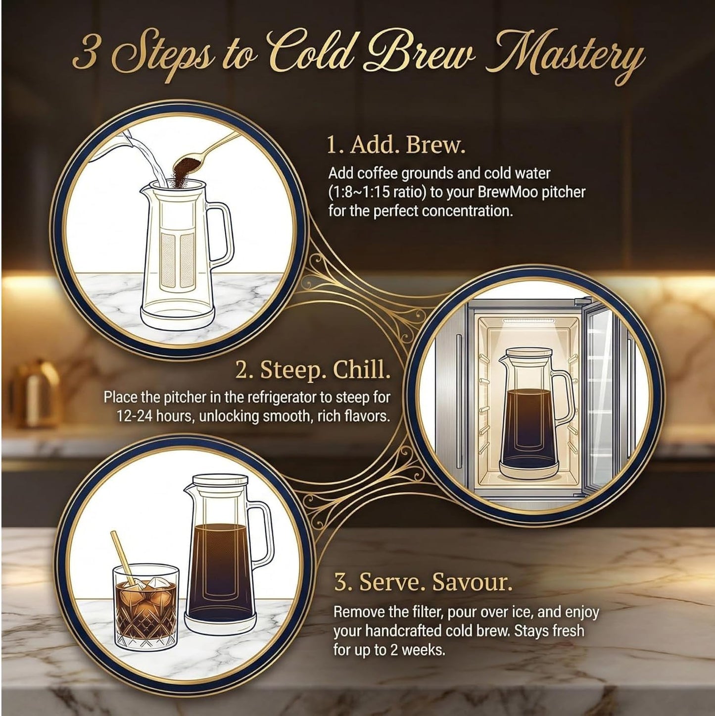 Nexylos 1.5L Cold Brew Coffee Maker and Iced Tea Jug Borosilicate Glass DEMO