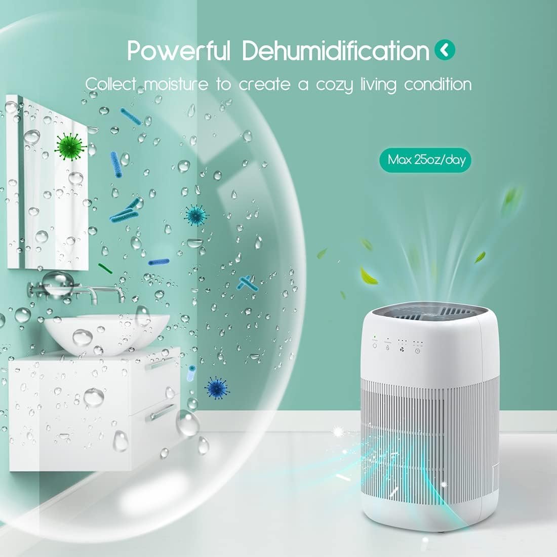Afloia 2-in-1 Air Purifier and Dehumidifier with True HEPA Filter, Off DEMO