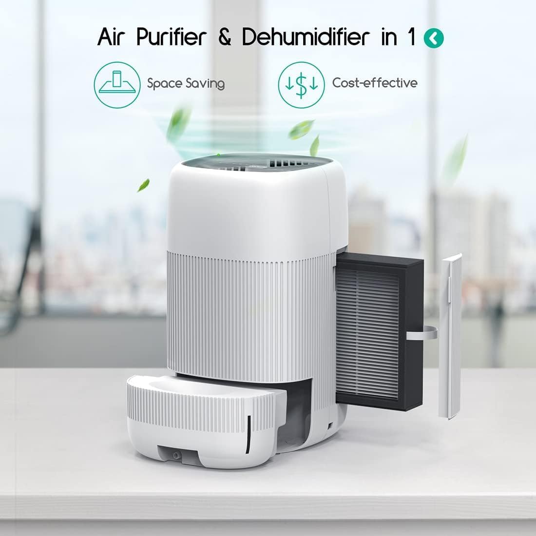 Afloia 2-in-1 Air Purifier and Dehumidifier with True HEPA Filter, Off DEMO
