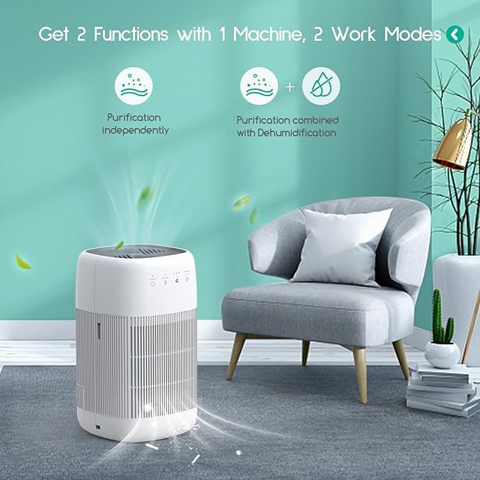 Afloia 2-in-1 Air Purifier and Dehumidifier with True HEPA Filter, Off DEMO
