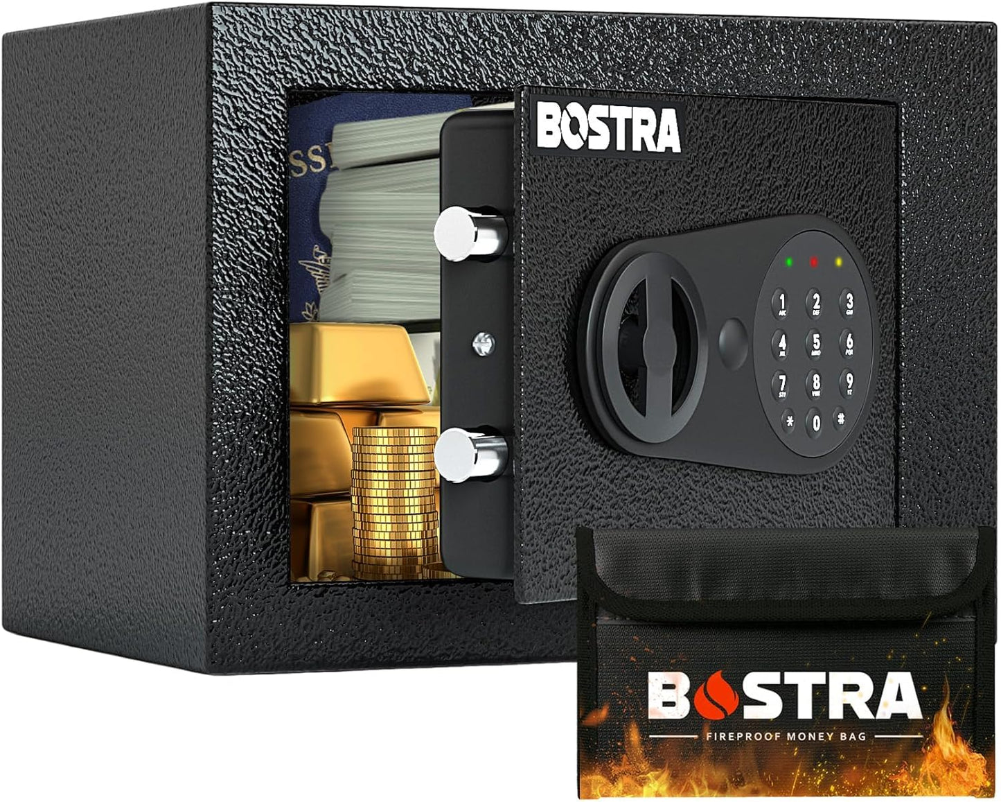 Voncabay Fireproof Cabinet Safe with Sensor Light and Digital Lock Black DEMO