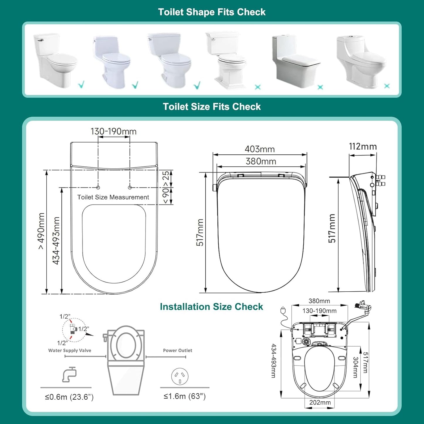 Aqua Space D-Shaped Smart Toilet Seat Electric Bidet Self-Cleaning Nozzle DEMO