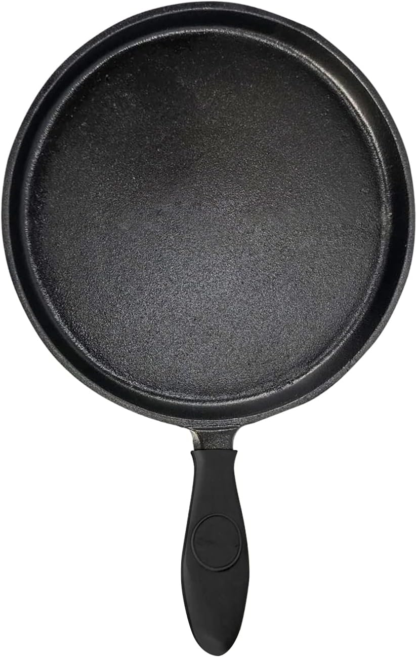 Tortillada 26cm Pre-Seasoned Cast Iron Griddle Pan with Hot Handle Holder DEMO