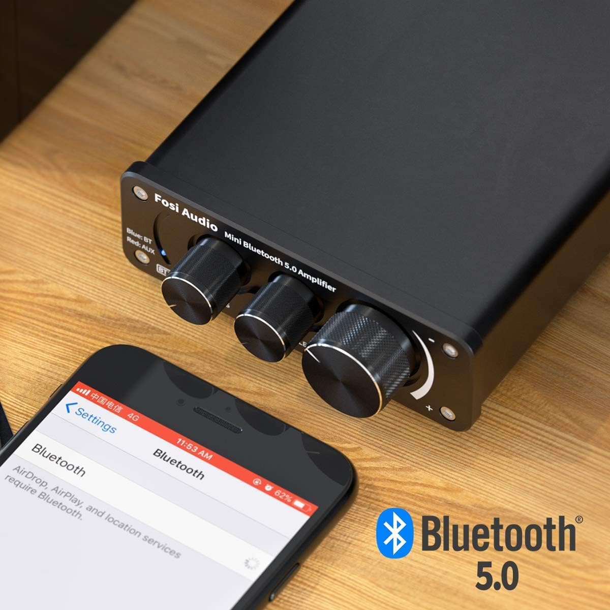 Fosi Audio Bluetooth 5.0 Stereo Amplifier - 2 Channel Class D Power Amp DEMO