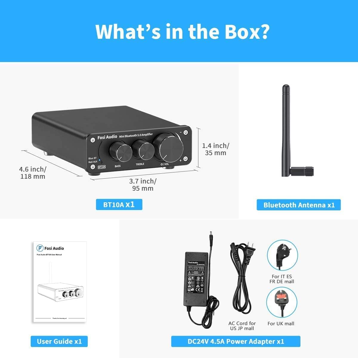 Fosi Audio Bluetooth 5.0 Stereo Amplifier - 2 Channel Class D Power Amp DEMO