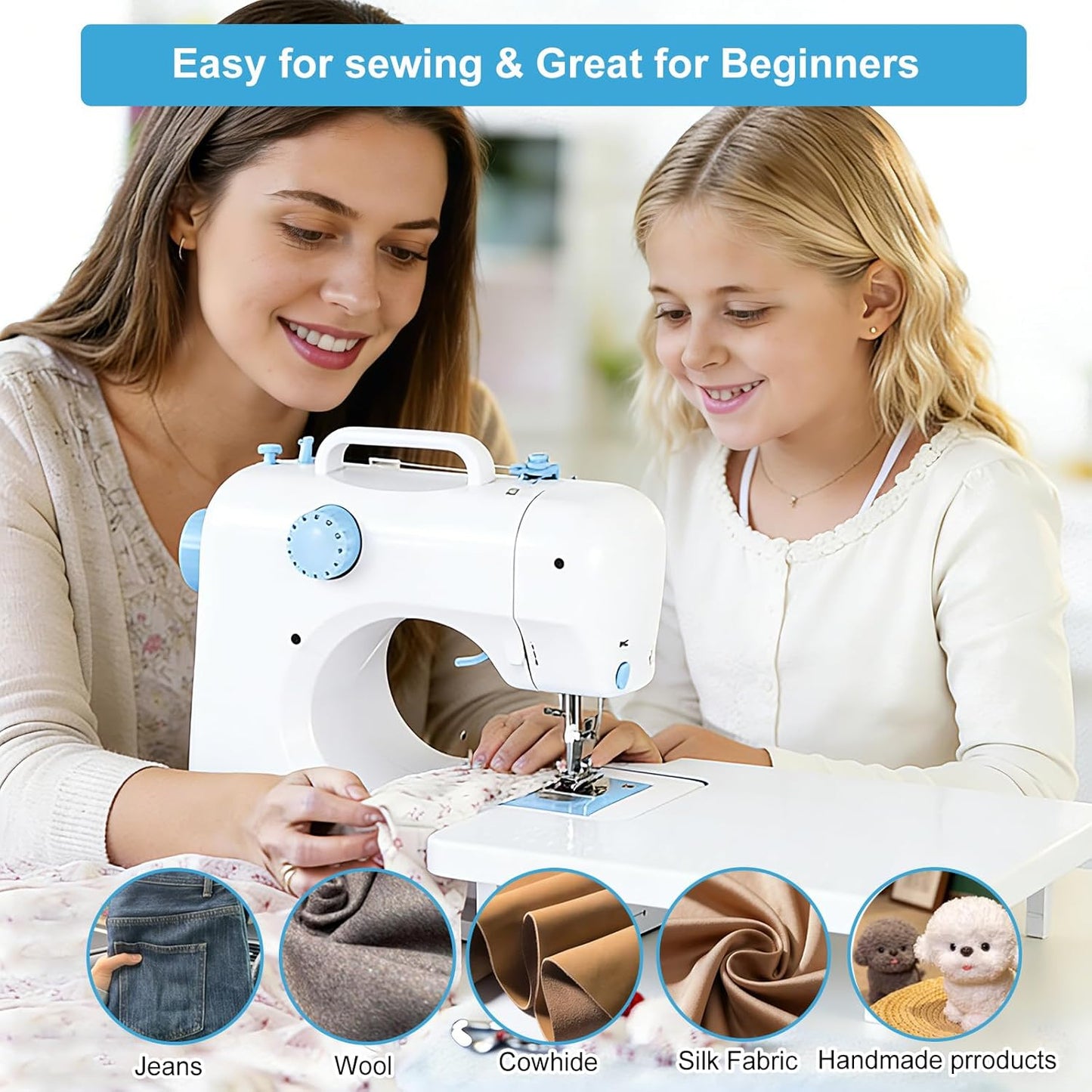 Beslike Mini Electric Sewing Machine for Beginners & Professionals 54 PCS DEMO