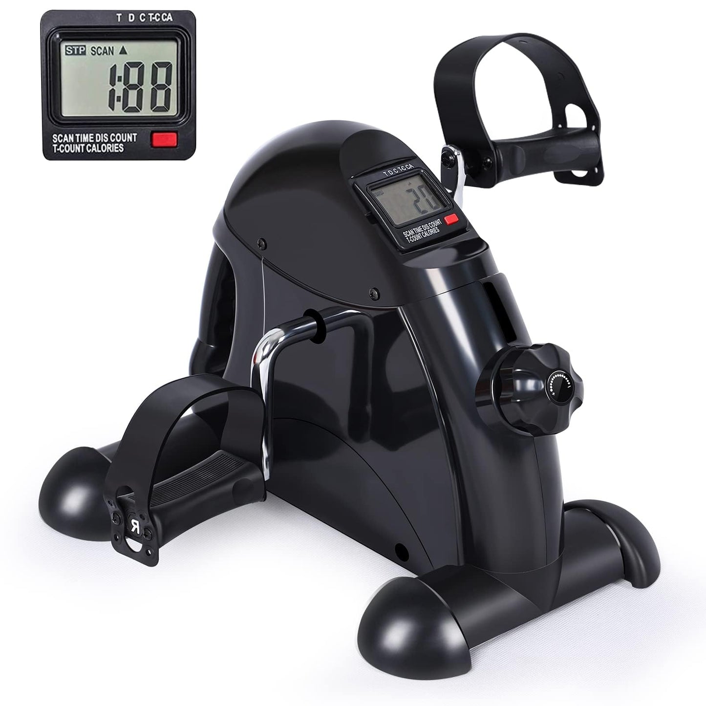 LOZEERYAN Mini Exercise Bike Pedal Exerciser Foot Cycle Arm Leg Workout DEMO