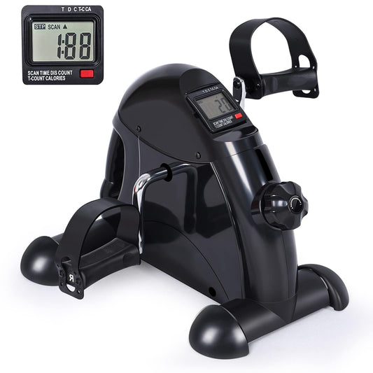LOZEERYAN Mini Exercise Bike Pedal Exerciser Foot Cycle Arm Leg Workout DEMO