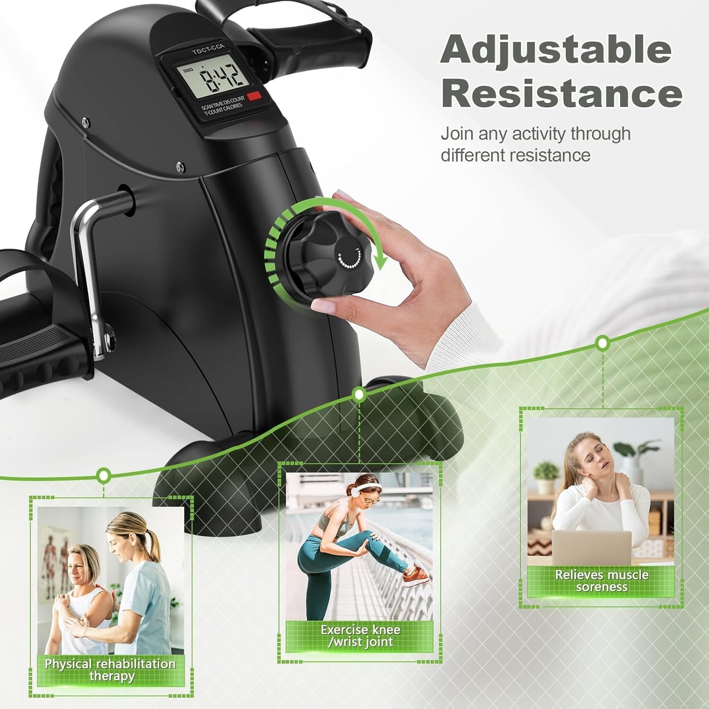 LOZEERYAN Mini Exercise Bike Pedal Exerciser Foot Cycle Arm Leg Workout DEMO