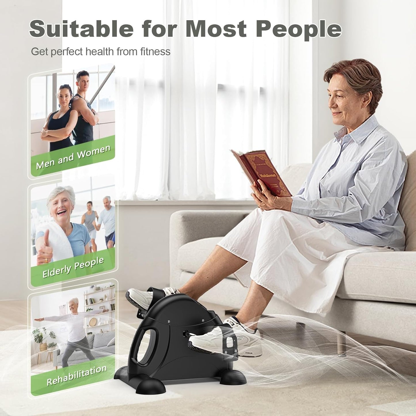 LOZEERYAN Mini Exercise Bike Pedal Exerciser Foot Cycle Arm Leg Workout DEMO