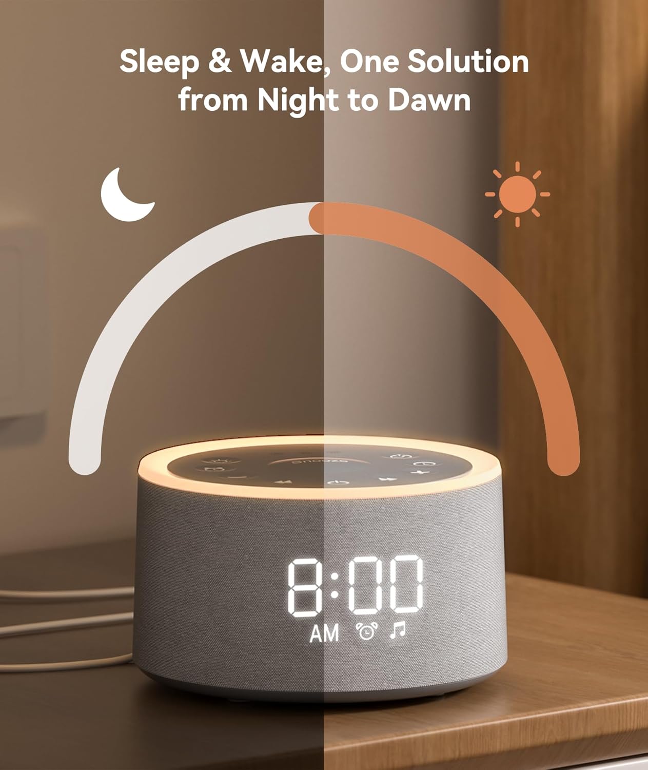 Dreamegg Grey Noise Sound Therapy Machine with Night Light for Relaxation DEMO