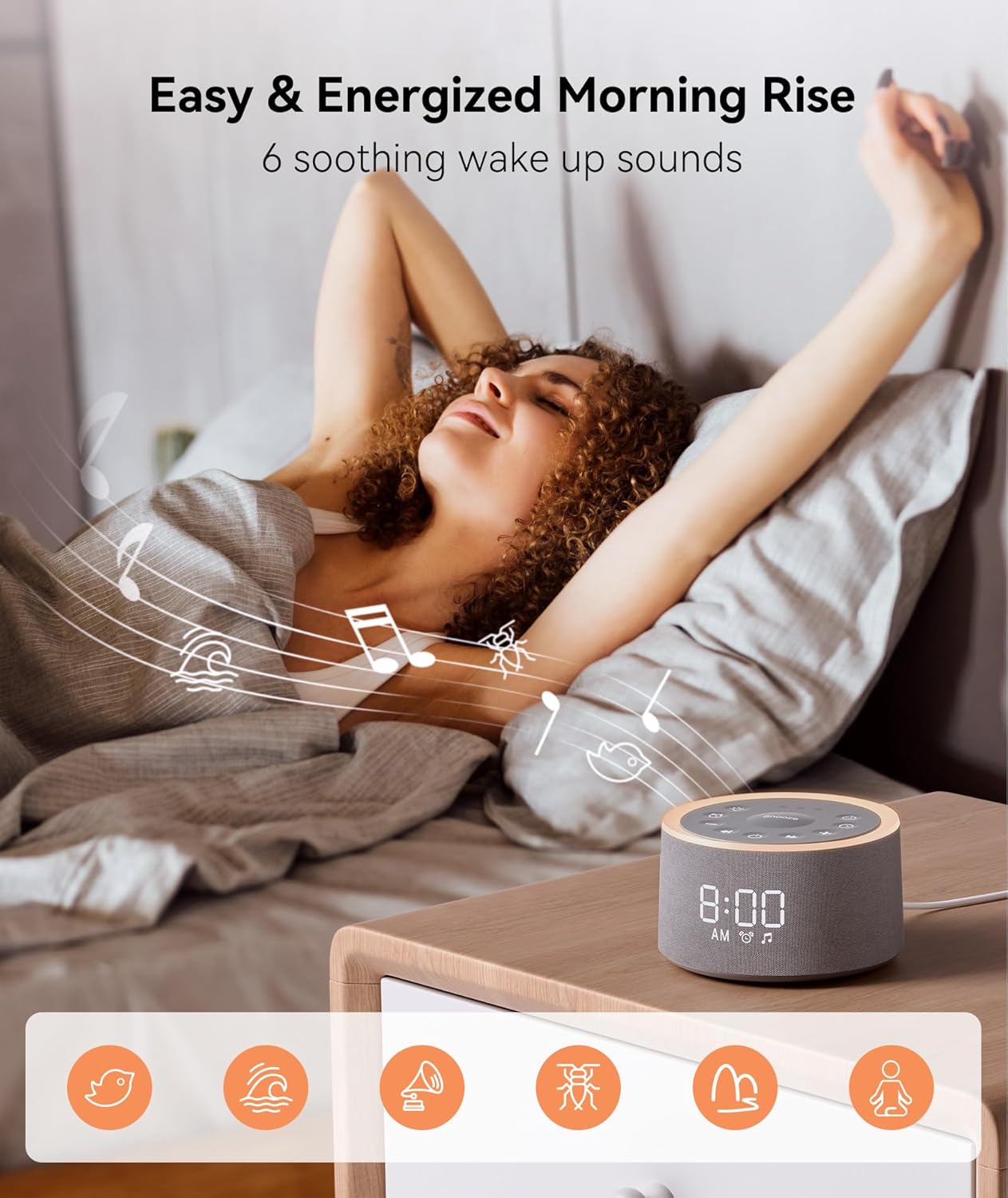 Dreamegg Grey Noise Sound Therapy Machine with Night Light for Relaxation DEMO
