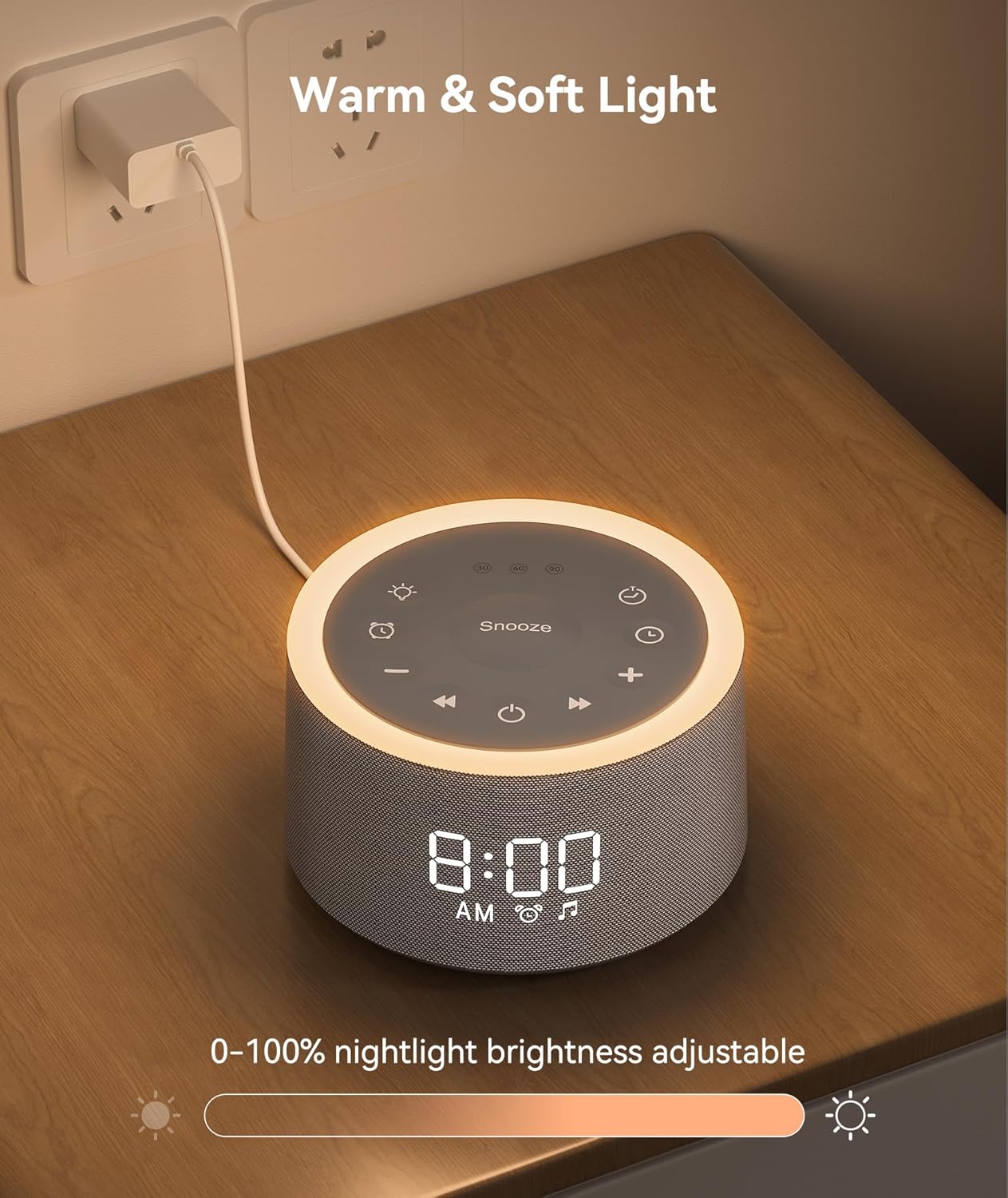 Dreamegg Grey Noise Sound Therapy Machine with Night Light for Relaxation DEMO