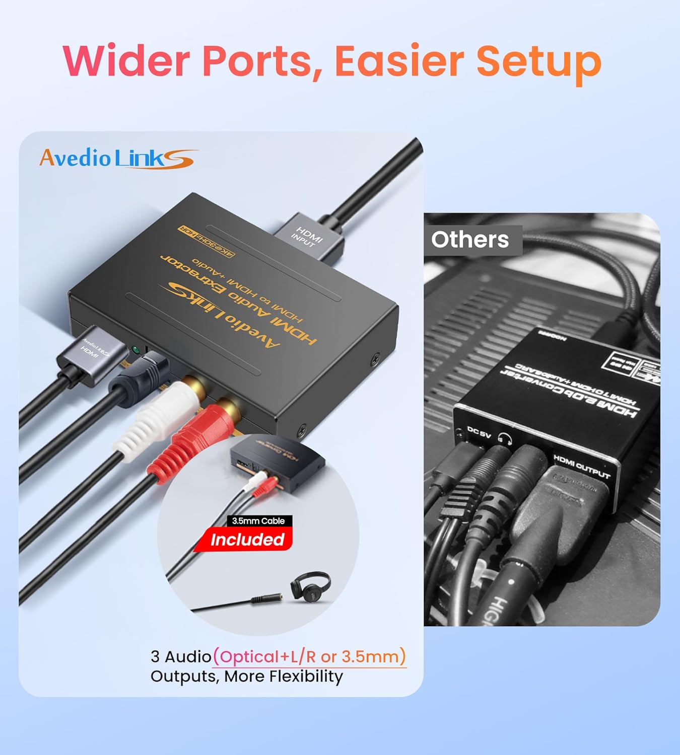 avedio links 4K HDMI Audio Extractor Splitter 1080P Video Converter for NEW