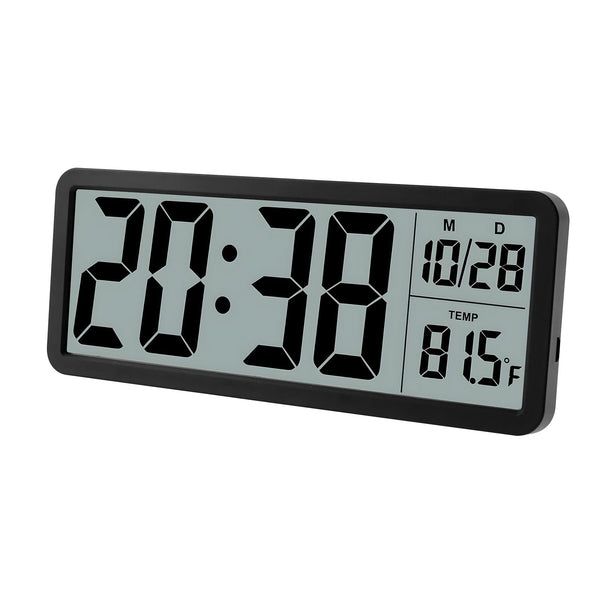 RdjEokf Digital Wall Clock with Large LED Temperature Display Size 20.2 x DEMO