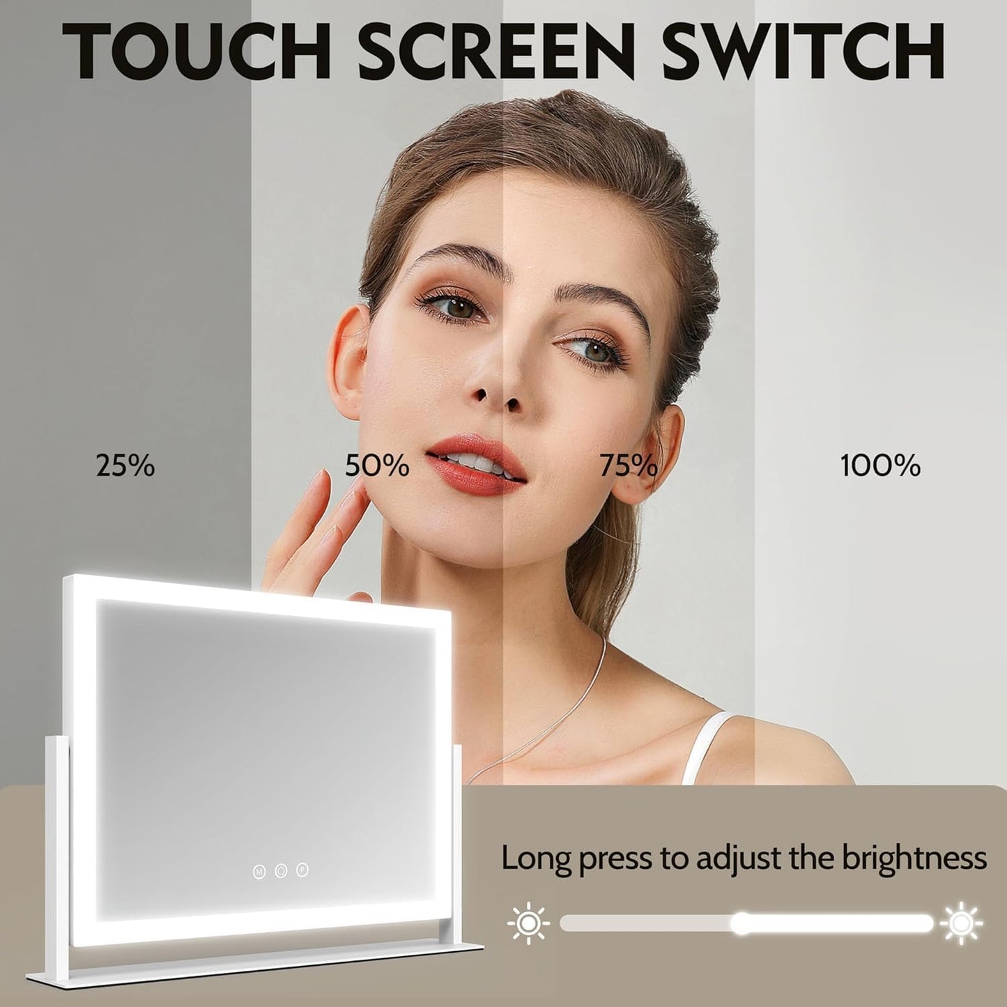 Telfun Lighted Makeup Mirror with 10X Magnification Vanity Lights White DEMO