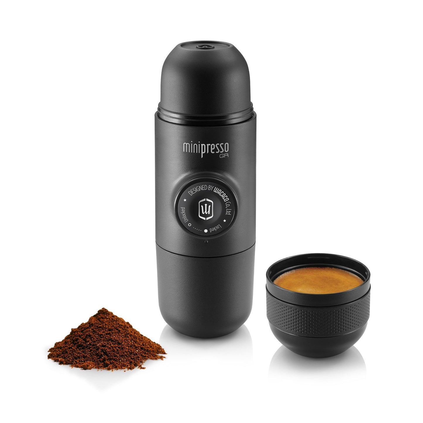 WACACO Minipresso GR Portable Espresso Machine for Ground Coffee, Black DEMO