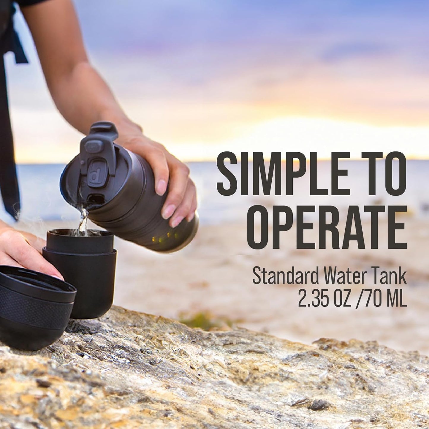 WACACO Minipresso GR Portable Espresso Machine for Ground Coffee, Black DEMO