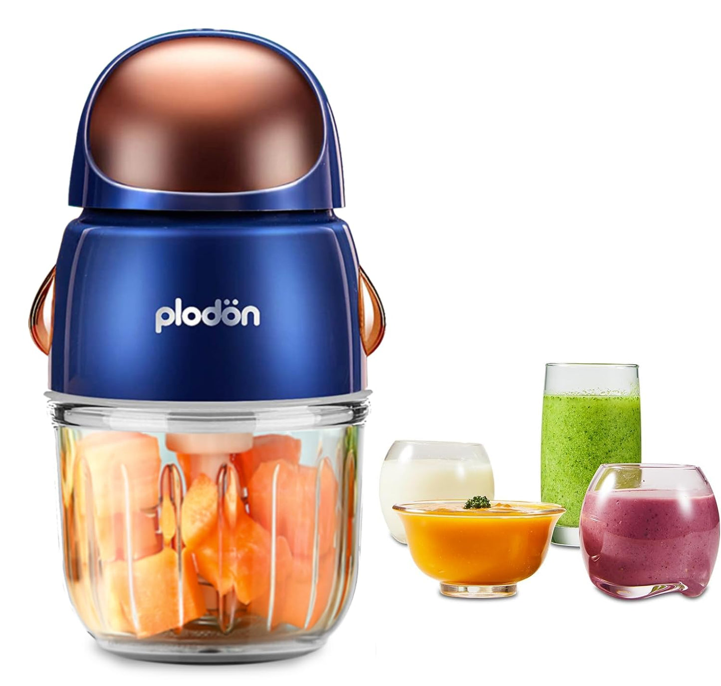 Plodon Blue Mini Food Processor Blender Grinder Chopper Puree Machine for DEMO