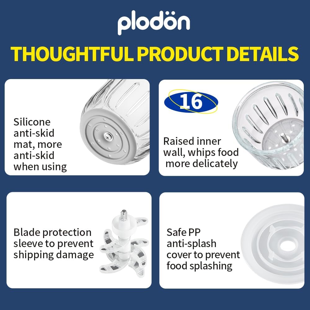 Plodon Blue Mini Food Processor Blender Grinder Chopper Puree Machine for DEMO