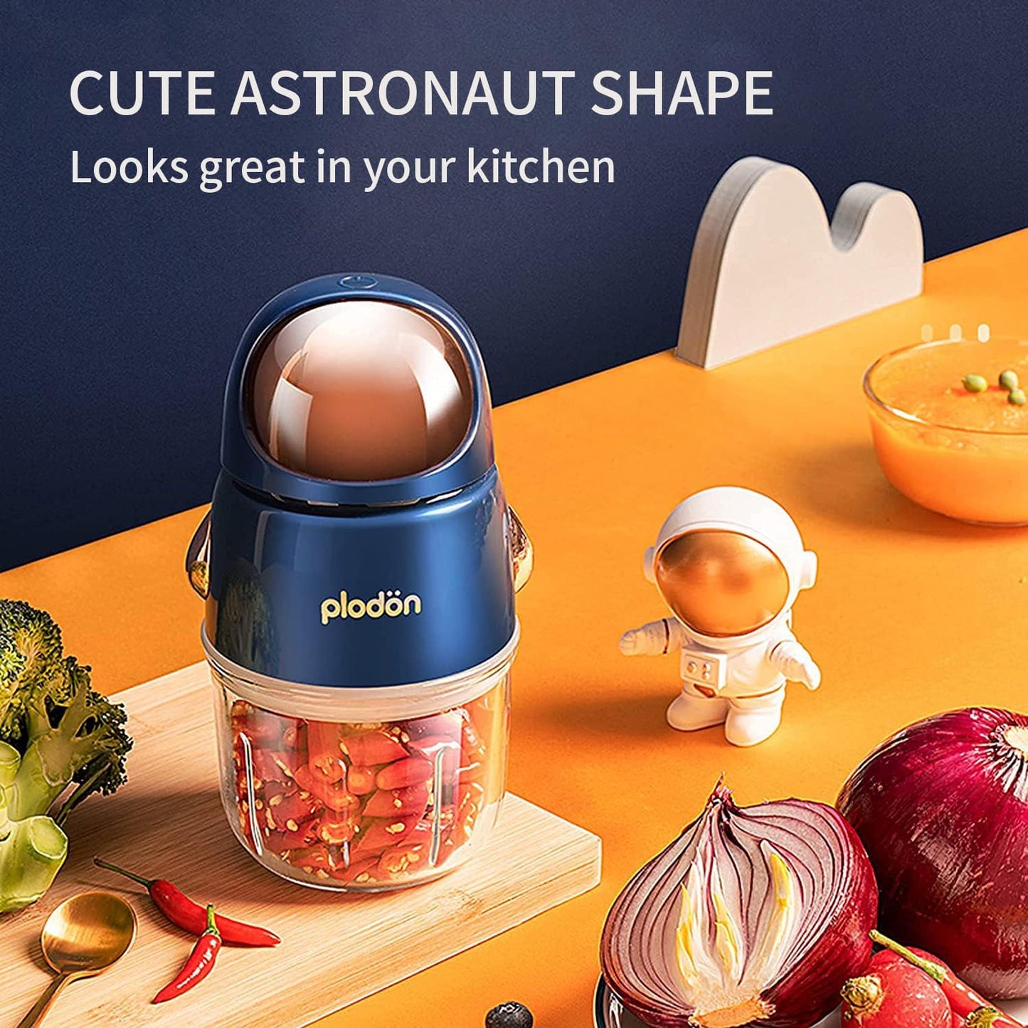 Plodon Blue Mini Food Processor Blender Grinder Chopper Puree Machine for DEMO