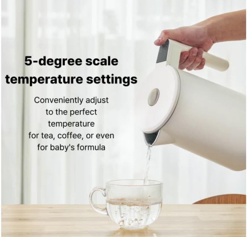 CUCKOO Electric Kettle with Simple Touch Temperature Control, White, 1.0L DEMO
